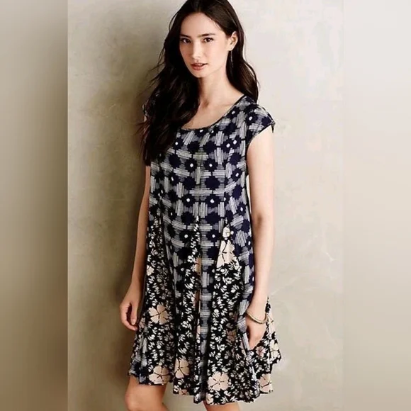 maeve short sleeve swing dress Maeve The Emmy Short-Sleeve Swing Mini Dress by Maeve